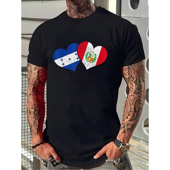 100% Cotton Honduras Peru Peruvian Honduran Flag Heritage T-Shirt