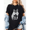 thumbnail image 1 of 100% Cotton Horse Riding Cowgirl Farming Mare Lovers Womens Hay Girl T-Shirt Summer Tees Women, 1 of 6
