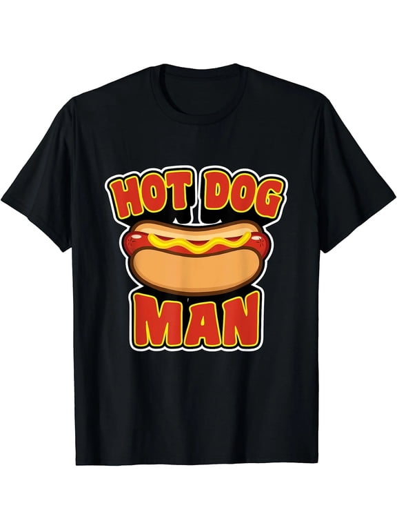 100% Cotton Hot Dog Funny Graphic T-Shirt, Food Lover Quote Tee, BBQ Grill and Summer Food Short Sleeve Shirt, Novelty Gift Apparel for Adult Men and Women