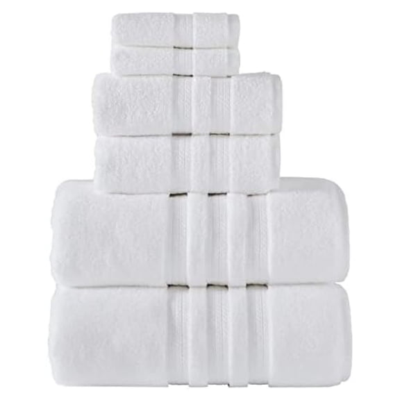 100% Cotton Hotel Premier Collection Luxury Bath Towel Bundle (Assorted Colors) (White, Bundle)