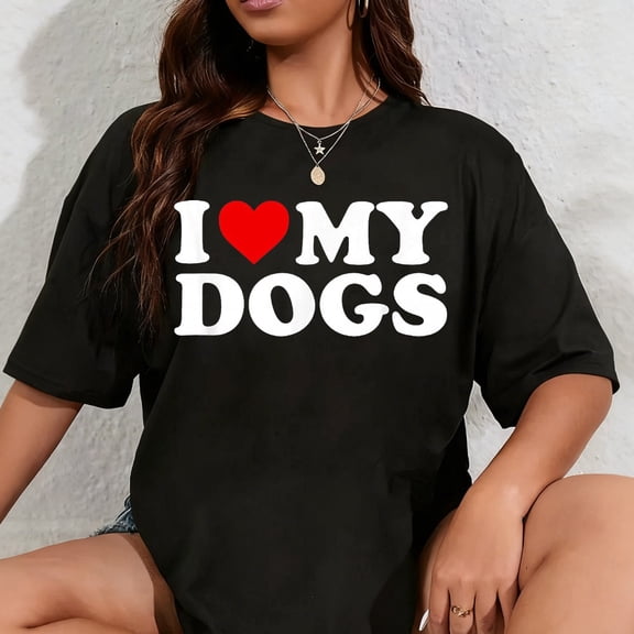 100% Cotton I Love My Dogs T-Shirt with Heart T-Shirt