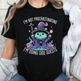 thumbnail image 1 of 100% Cotton I M Not Procrastinating I M Doing Side Quests Wizard Cat Graphic T Shirt Funny Gamer Tee for Women and Men, 1 of 5