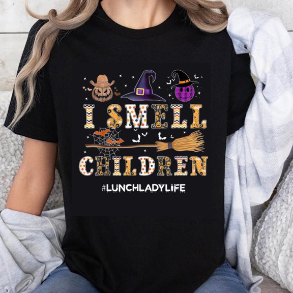 100% Cotton I Smell Children Witch Hat Pumpkin Broom Spider Web