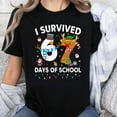 thumbnail image 1 of 100% Cotton I Survived 67 Days Of School Christmas Holiday Funny Shirt For Teachers And Students Christmas Tree Reindeer Snowman Design, 1 of 5