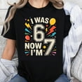 thumbnail image 1 of 100% Cotton I Was 6 Now I'm 7 Birthday T-Shirt Kids Party Celebration Fun Graphic Tee for Boys Girls Age 7 Birthday Gift, 1 of 5