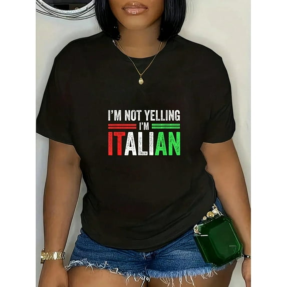 100% Cotton I'm Not Yelling I'm Italian Funny Italia Flag T-Shirt