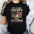 thumbnail image 1 of 100% Cotton I'm a Dad Grandpa and a Veteran Nothing Scares Me American Flag Dog Tags T-Shirt for Men Patriotic Father's Day Gift, 1 of 5