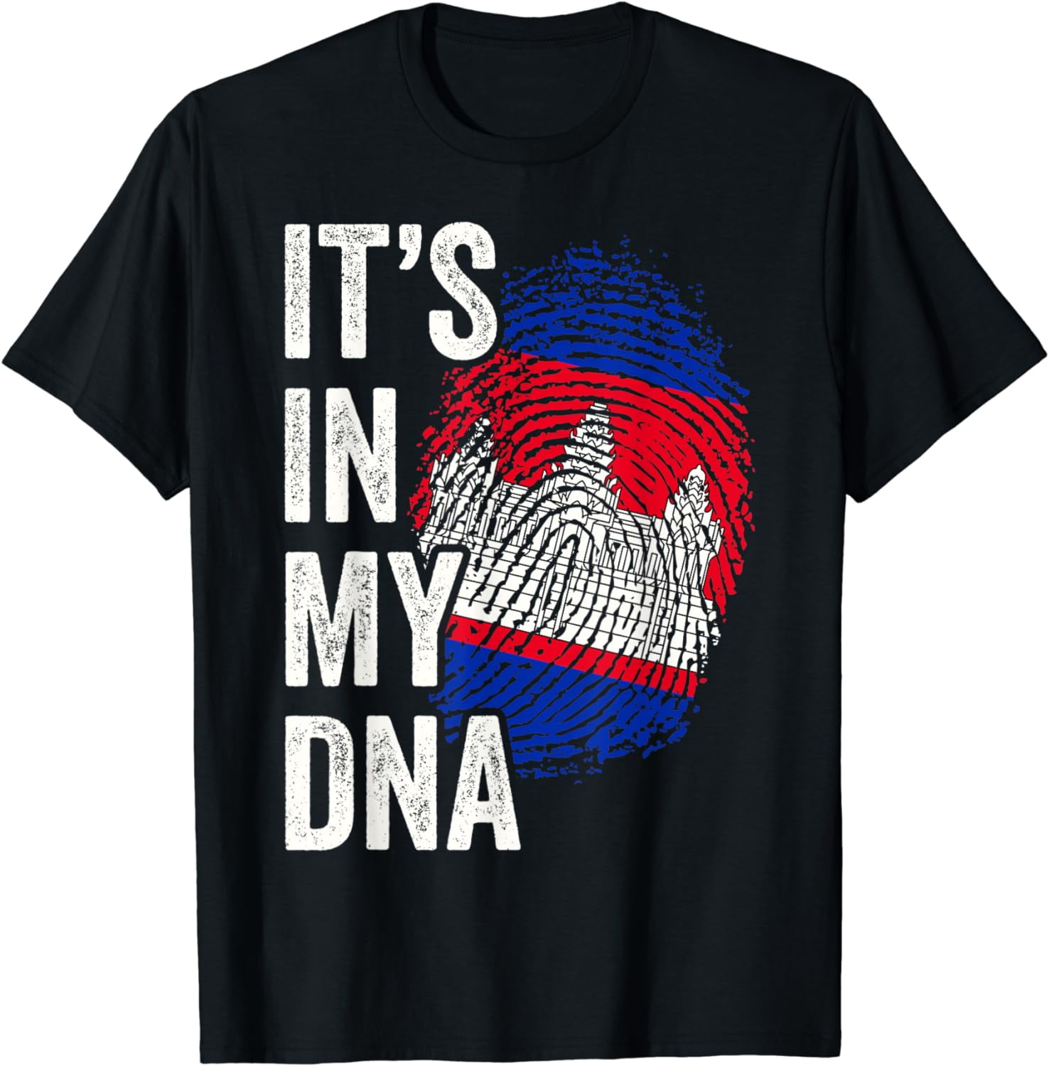 100% Cotton ITS IN MY DNA Cambodia Flag Cambodian Roots Pride Genetic T ...