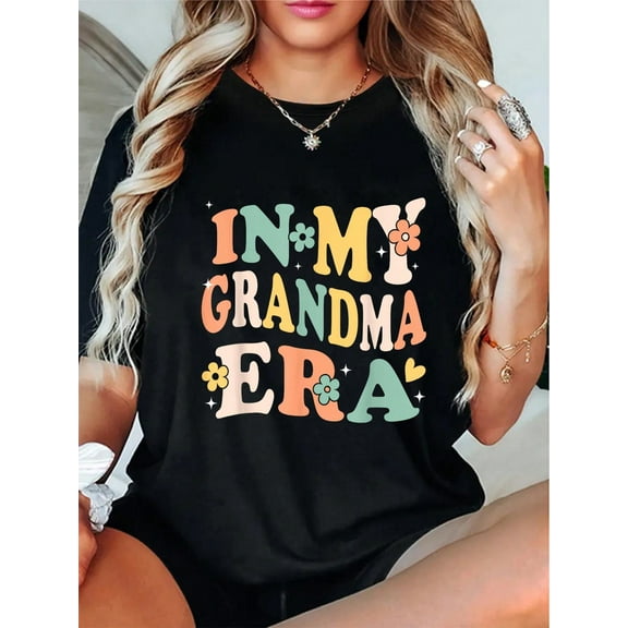100% Cotton In My Grandma Era Funny Sarcastic Groovy Retro Mothers Day T-Shirt