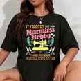 thumbnail image 1 of 100% Cotton It Started Out As A Harmless Hobby - Quilter Sewing Quilting T-Shirt, 1 of 5