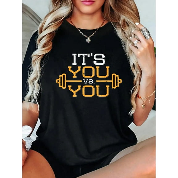 100% Cotton Its Vs You Workout Gym Workout Motivation Fitness Men Women T-Shirt