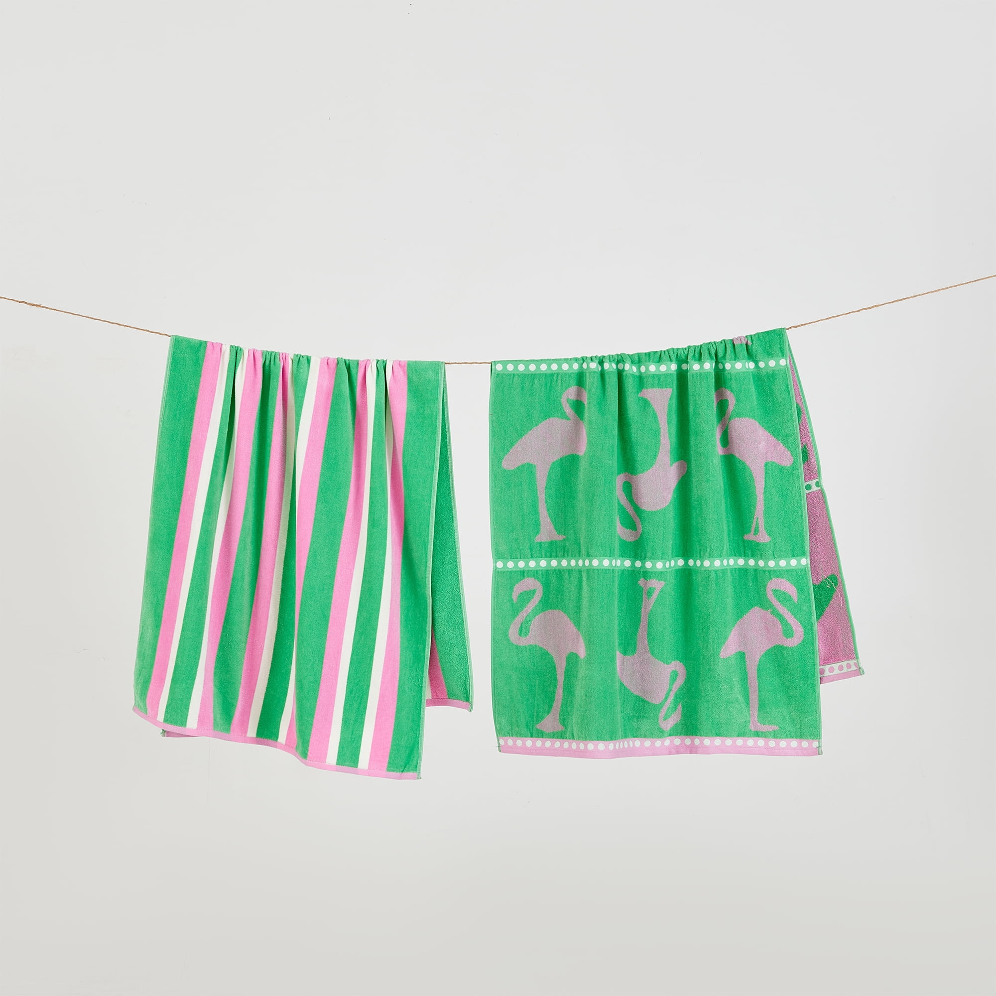 100% Cotton Jacquard 2 Pack 30" x 60" Printed Beach & Pool Towels