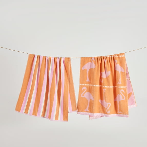 100% Cotton Jacquard 2 Pack 30" x 60" Printed Beach & Pool Towels