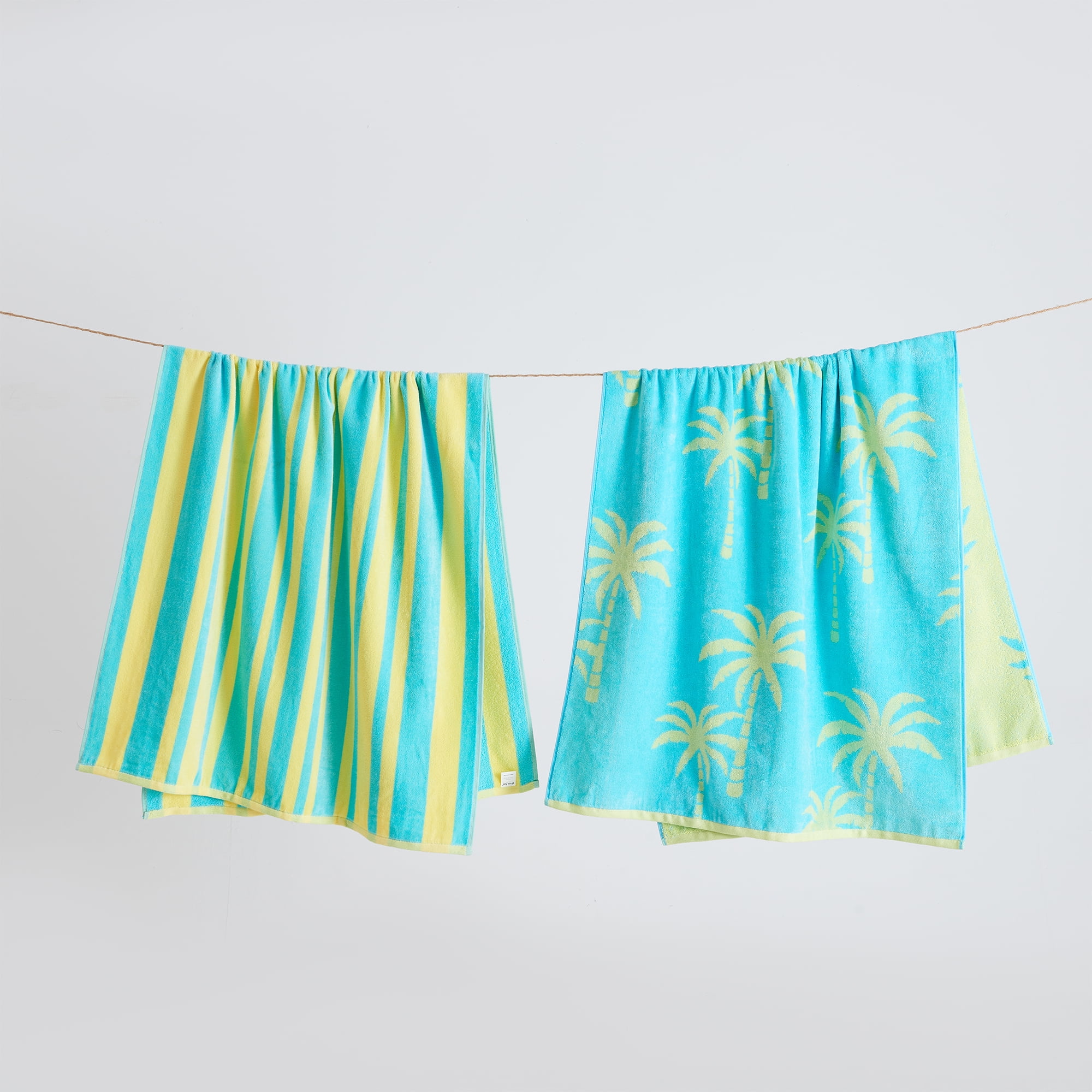 100% Cotton Jacquard 2 Pack 30" x 60" Printed Beach & Pool Towels