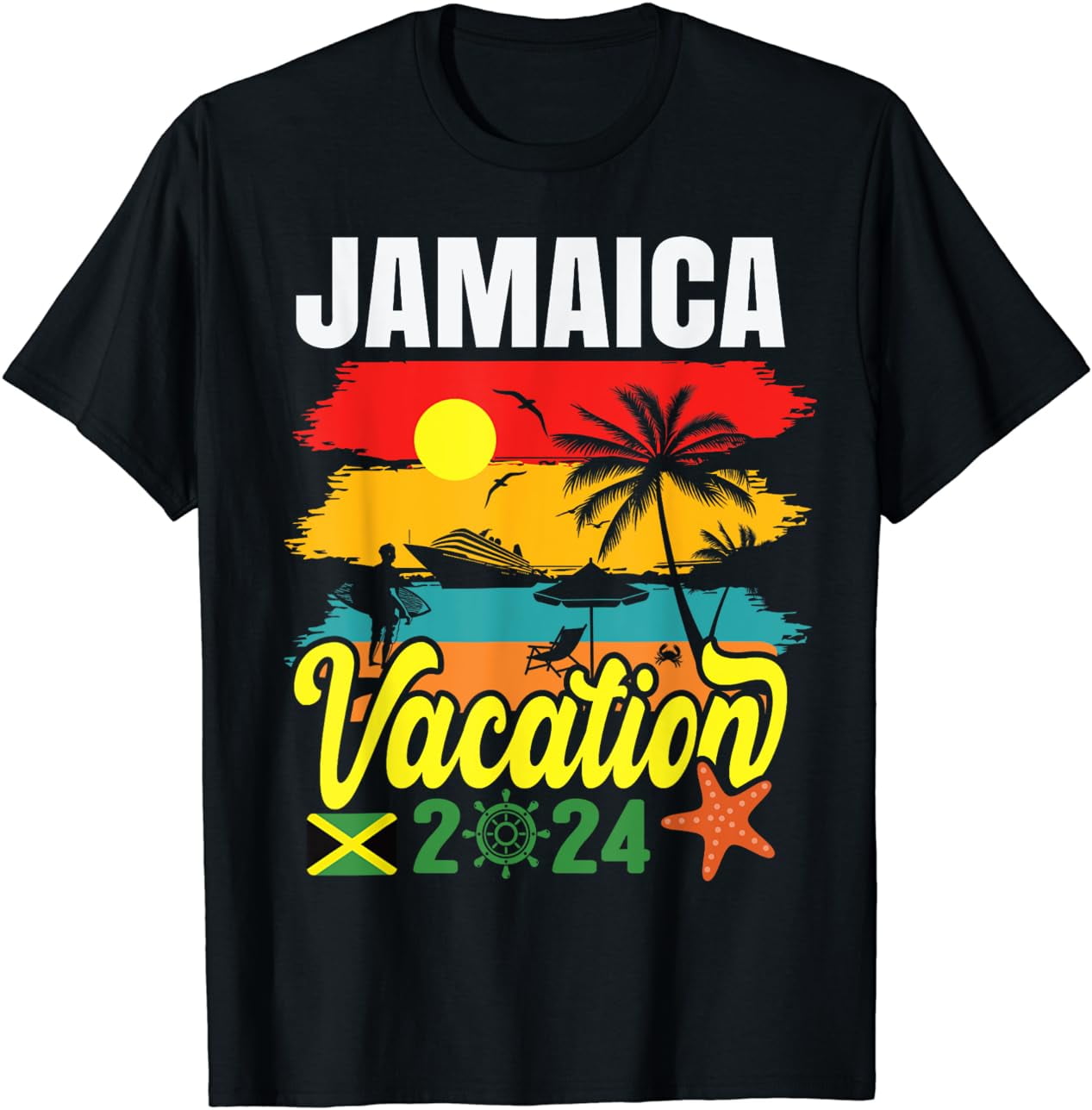 100 Cotton Jamaica 2024 Family Friends Group Vacation Matching TShirt