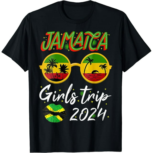 100% Cotton Jamaica Girls Trip 2024 Girls Vacation Weekend Matching T ...