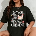 thumbnail image 1 of 100% Cotton Just A Girl Who Loves Jesus And Chickens T-Shirt, 1 of 5