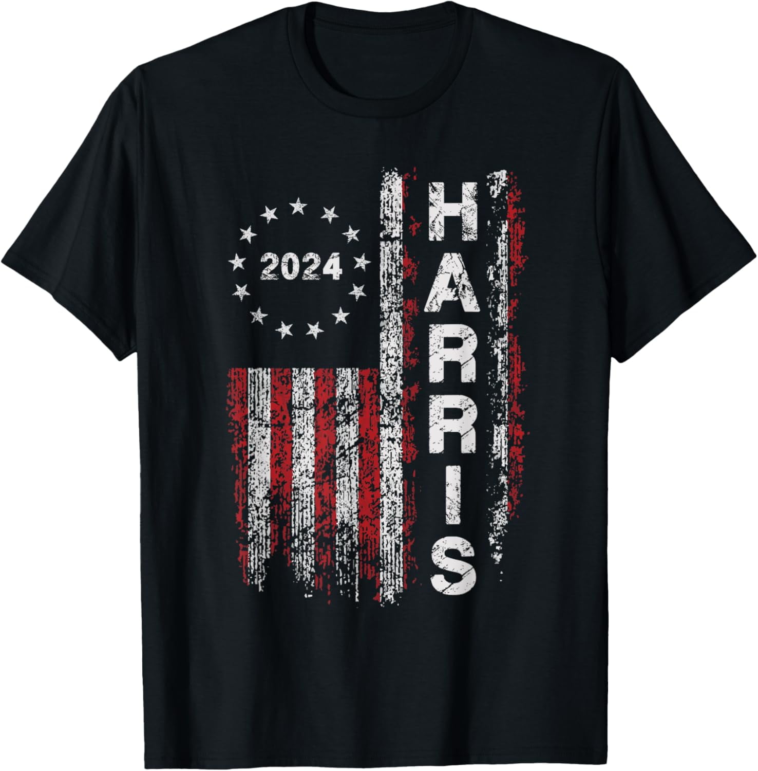 100 Cotton Kamala Harris 2024 For President Campaign US Flag Vintage T