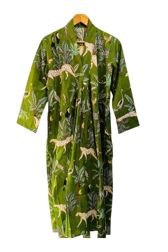 100% Cotton Kimono Robe Jackets Dressing Gown Wedding Robe Free Size Bathrobe With Belt