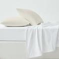 thumbnail image 1 of 100% Cotton King Pillowcases, 400 Thread Count Sateen Green Wrinkle-Resistant 2- Piece Set Ivory by Purity Home, 1 of 8