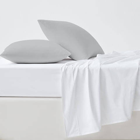 100% Cotton King Pillowcases, 400 Thread Count Sateen Green Wrinkle-Resistant 2- Piece Set Light Gray by Purity Home