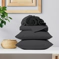 thumbnail image 1 of Color Sense 100% Cotton King Sateen, Wrinkle Resistant, Quick Dry, Soft & Smooth 4-Piece Bedsheet Set Dark Gray, 1 of 9