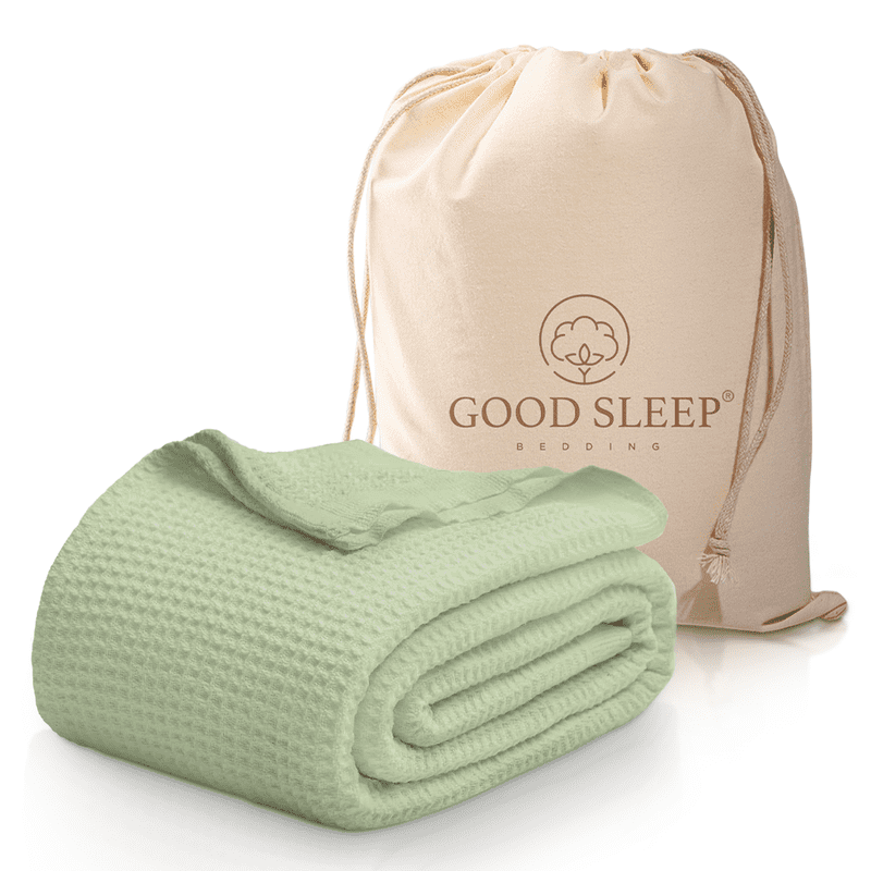 100 Cotton King Size Blanket, Luxury Waffle Weave Super Soft Blanket