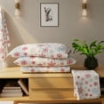 thumbnail image 1 of Color Sense 100% Cotton King  Snowflake Flannel Sheet Set, Double Brushed and Extra Warm 4-Piece Set, 1 of 9