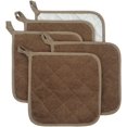 thumbnail image 1 of 100% Cotton Kitchen Everyday Basic Terry Pot Holder Heat Resistant Coaster Potholder for Cooking and Baking Set of 5 Brown, 1 of 17