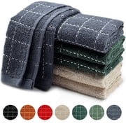 Furkithn 100% Cotton Kitchen Dish Cloths, Super Soft and Absorbent Dish Towels Washing Drying Dishes, 12" x 12", Mixed Color, 6 Pack