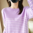 100 Cotton Knitted Sweater Women‘s Sweater Striped Color Matching