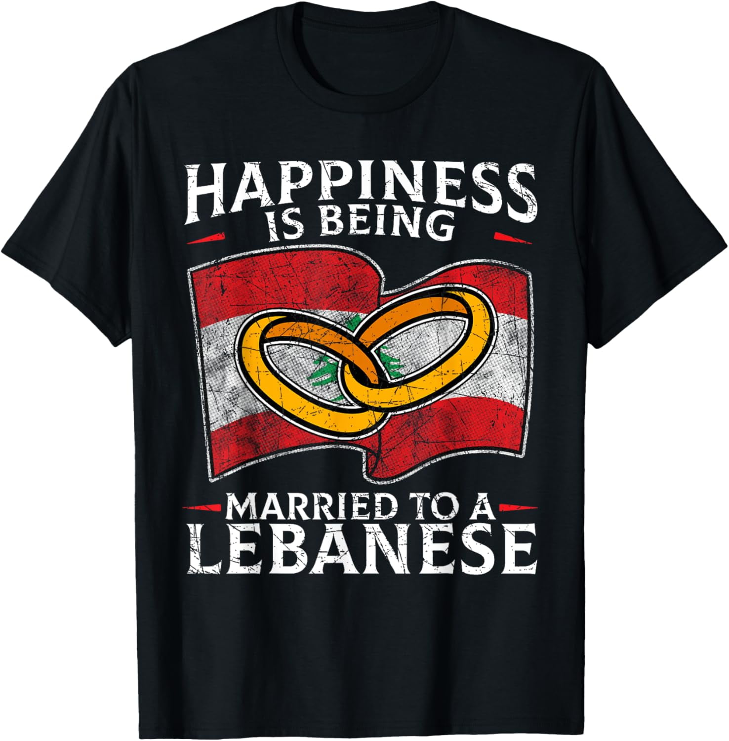 100 Cotton Lebanese Marriage Lebanon Married Wedding Heritage Flag T