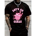 thumbnail image 1 of 100% Cotton Let's Go Girls Western Cowgirl Groovy Bachelorette Party T-Shirt Graphic T-shirts for men and women, 1 of 2