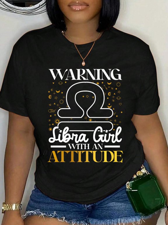 Cotton Libra Zodiac Sign & Star Sign Libra Girl Premium T-Shirt Women's Graphic Tee