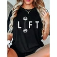 thumbnail image 1 of 100% Cotton Lift Funny Gym Inspiring Motivational Graphic T-Shirt, 1 of 3