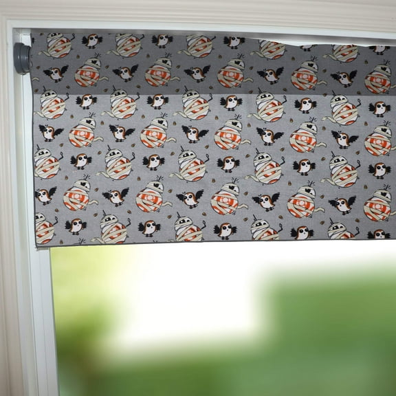 100% Cotton Light Filtering Window Valance 42" Wide Star Wars Progs and BB-8