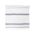 thumbnail image 1 of 100% Cotton Lila Fouta Beach Towel, Lightweight, Soft and Absorbent Terry Cloth Backing, Nautical Cabana Stripes Pattern Travel Bath Towel , 35" x 68", Black by Blue Nile Mills, 1 of 4