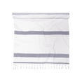 thumbnail image 1 of 100% Cotton Lila Fouta Beach Towel, Lightweight, Soft and Absorbent Terry Cloth Backing, Nautical Cabana Stripes Pattern Travel Bath Towel , 35" x 68", Navy Blue by Blue Nile Mills, 1 of 4