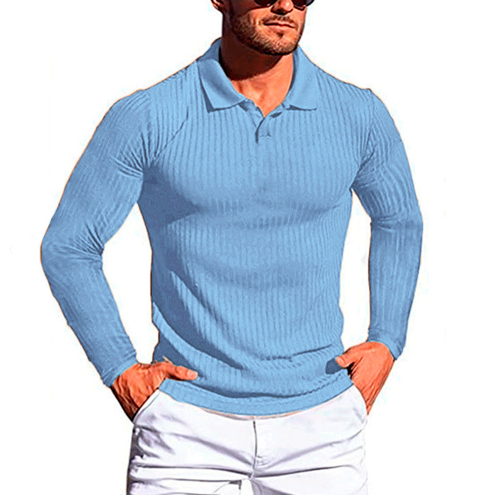 Men Long Sleeved T-shirt Cotton Slim Fit Bottoming Shirt