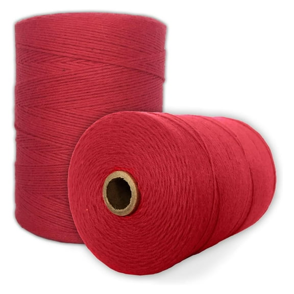 100% Cotton Loom Warp Thread (Red), 8/4 Warp Yarn (800 Yards), Perfect for Weaving: Carpet, Tapestry, Rug, Blanket or Pattern - Warping Thread for Any Loom