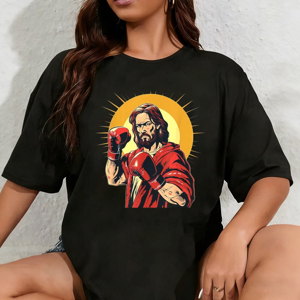 100% Cotton Lord Jesus and God in boxing ring Costume for Sports Fans T ...