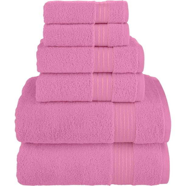 100 Cotton Luxury Bathroom Towels Set Quick Dry Light Pink Walmart Business Supplies