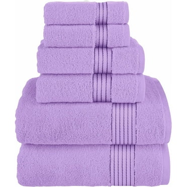 100% Cotton Luxury Bathroom Towels Set, Quick Dry,, Lilac