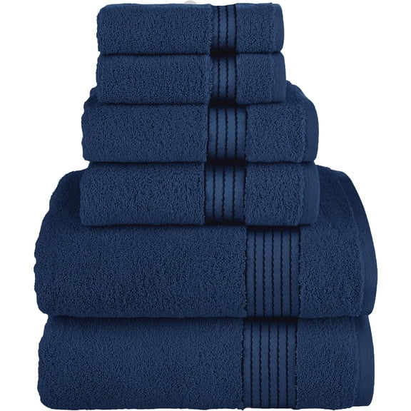 100% Cotton Luxury Bathroom Towels Set, Quick Dry,, Navy