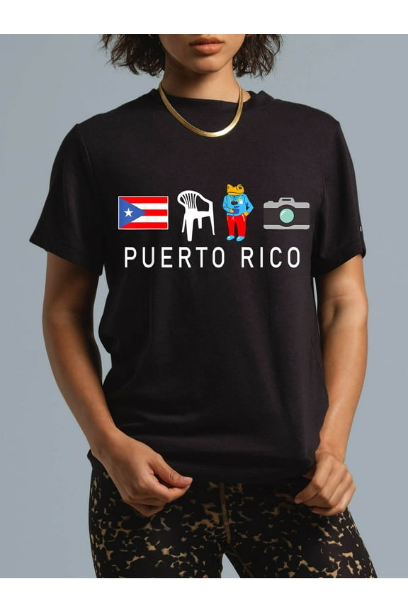 100% Cotton M谩s Fotos Puerto Rico Frog Concho For Men Women T-Shirt