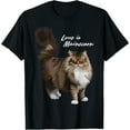 thumbnail image 1 of 100% Cotton Maine Coon Cat T-Shirt - Love is T-Shirt - 220g, 1 of 5