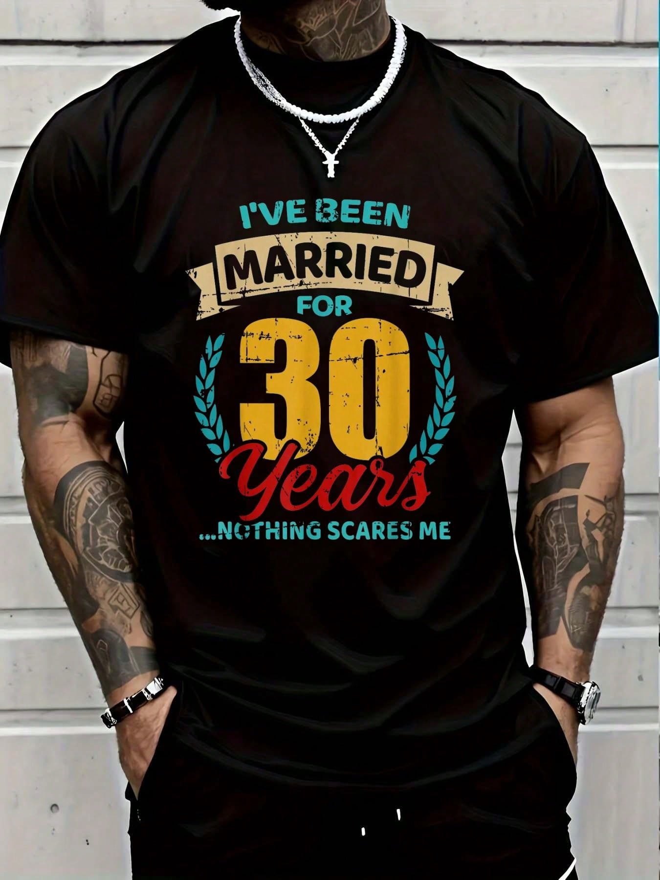 100% Cotton Married For 30 Years 30th Wedding Anniversary T-Shirt ...