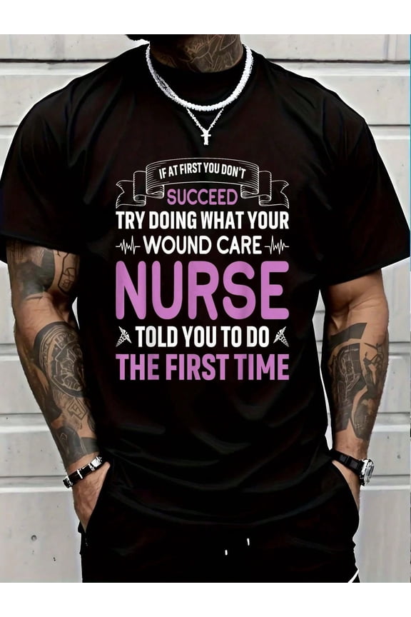 100% Cotton Medical Assistant Wound Care Nurse Surgical Recovery T-Shirt Round Neck Short Sleeve T-Shirt Women's Men's Graphic Tee Women's Men Graphic Tee