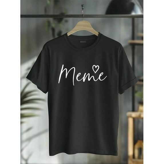 100% Cotton Meme Gifts For Women Grandma Heart Mother's Day Meme T-Shirt