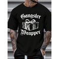 thumbnail image 1 of 100% Cotton Men Christmas T-Shirt Gangster Wrapper Funny Christmas Santa Xmas Holiday Gift T-Shirt Print T-Shirt Casual Crew Neck Short Sleeve Comfort Tee Top For Spring & Summer Men's Clothing, 1 of 5